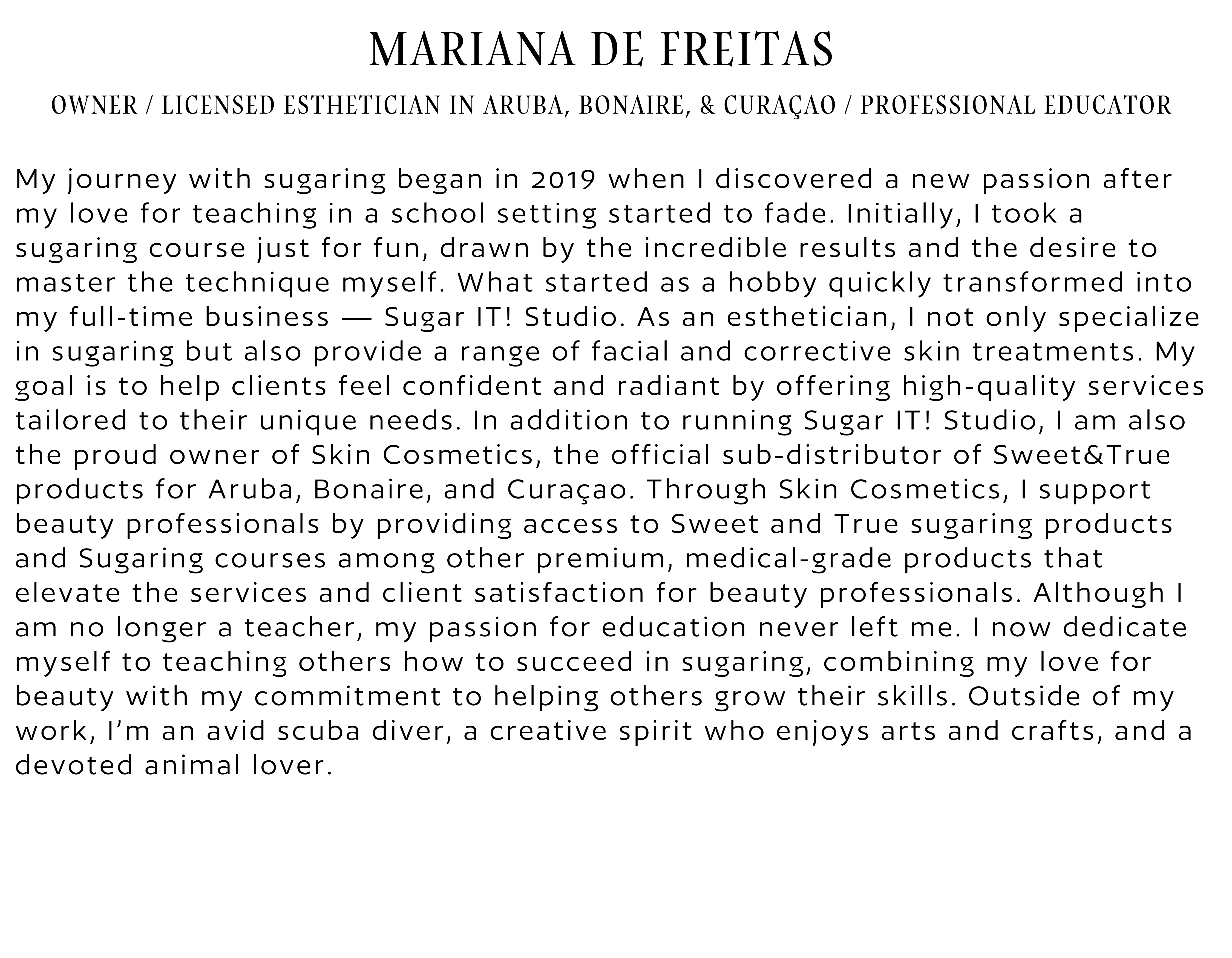 Aruba, Bonaire, Curaçao Sugaring Certificate Courses