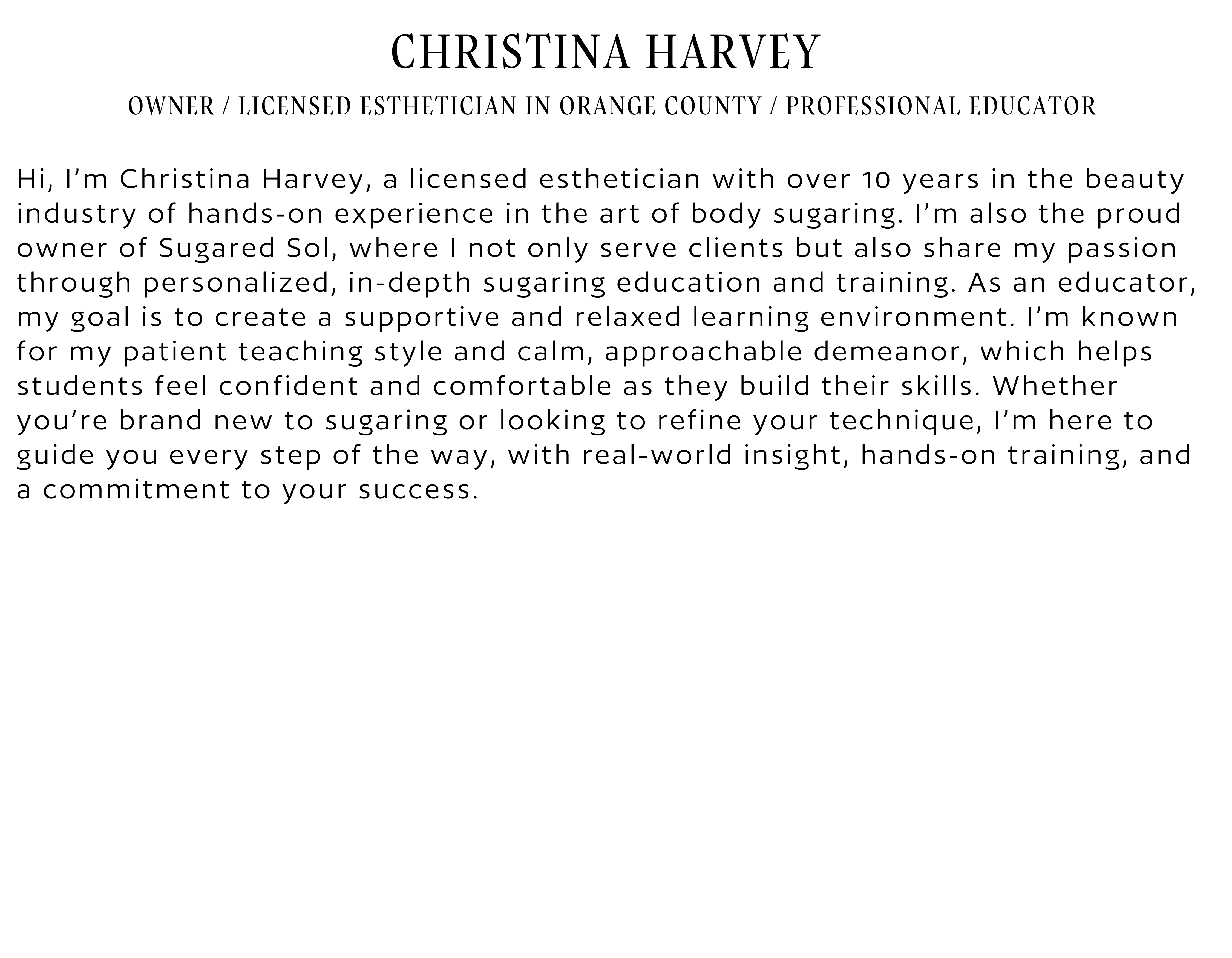 Orange County, California - Sugaring Certificate Courses